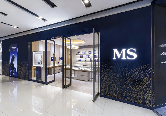 Luxury Blue-Themed Jewelry Store Showcase System
