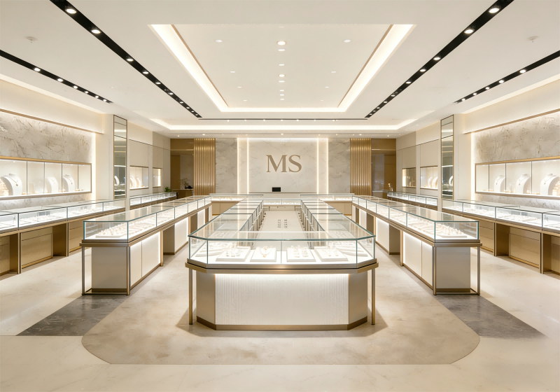 MS Luxury Jewelry Store Interior Design Collection: Modular Display Cases & Opulent Retail Layouts