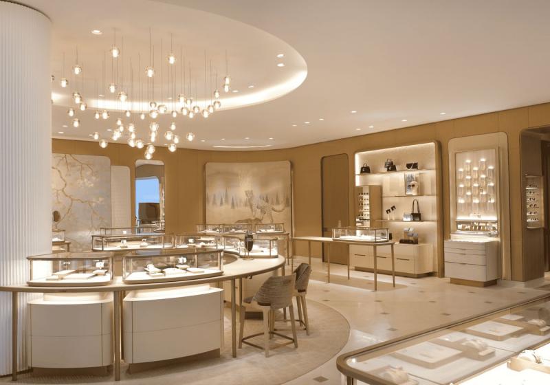 Luxury Circular Jewelry Display Showcase for High-End Retail Stores