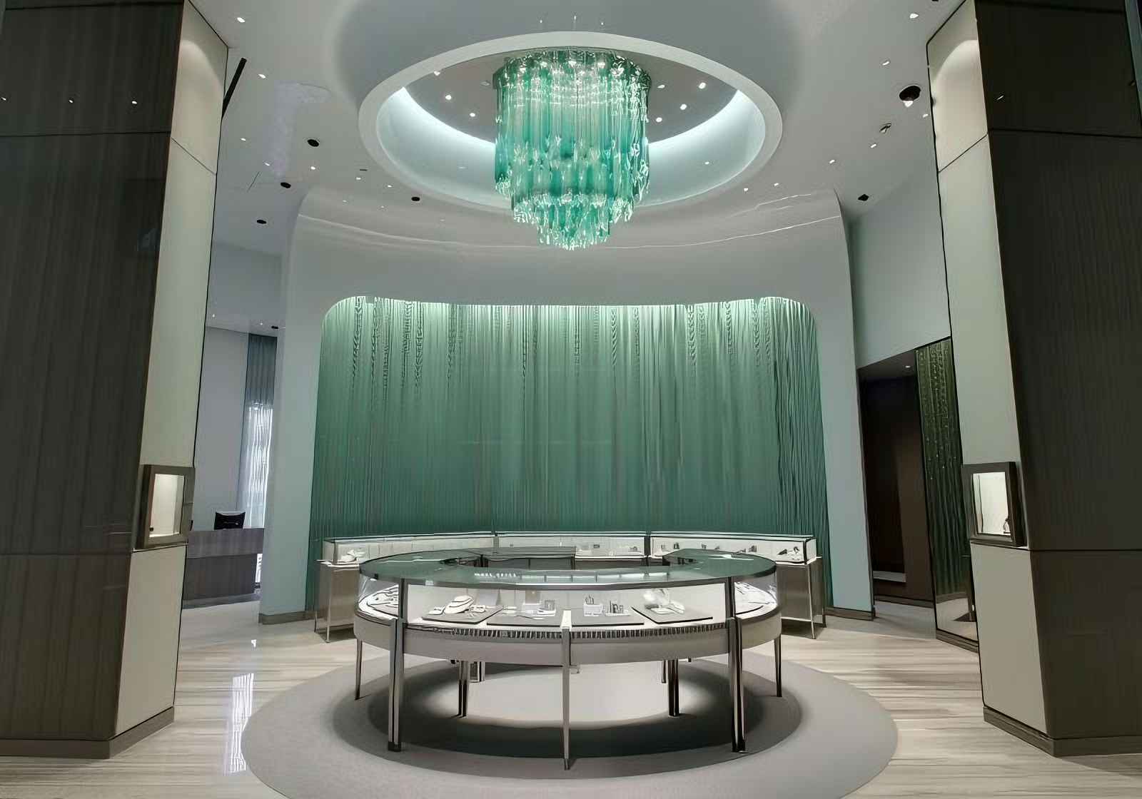High-End Circular Jewelry Display Showcase | Luxury Boutique Store Design