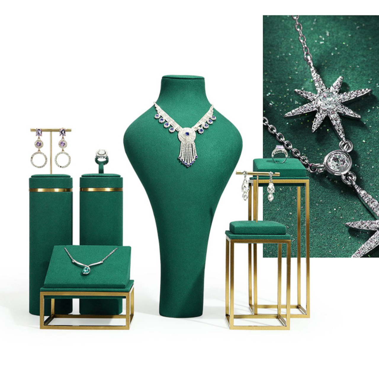 Eco-Friendly Aurora Noir Jewelry Display Showcase