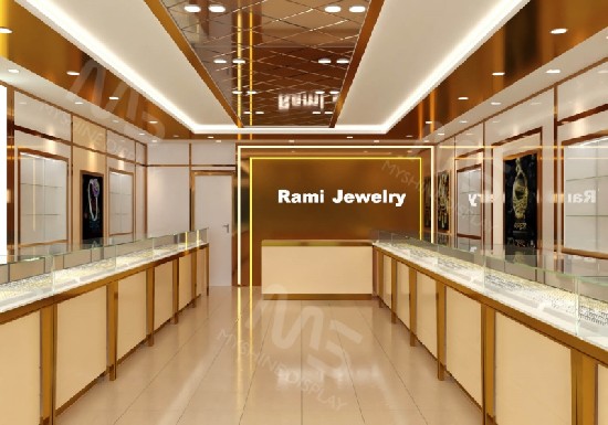 Golden Yellow Jewelry Store Design