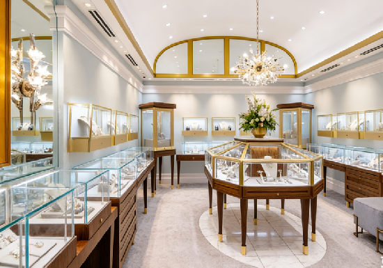 Classic Walnut & Gold Jewelry Display Cases