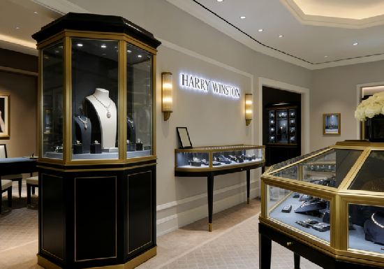 Opulent Black & Gold Jewelry Display Cases