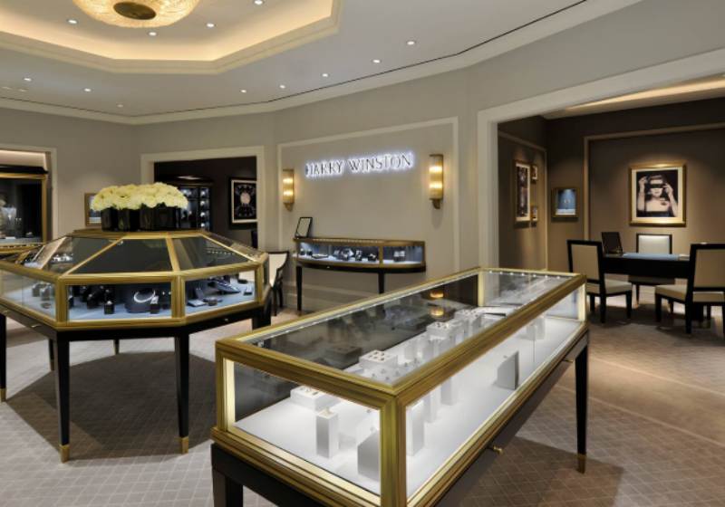 Opulent Black & Gold Jewelry Display Cases