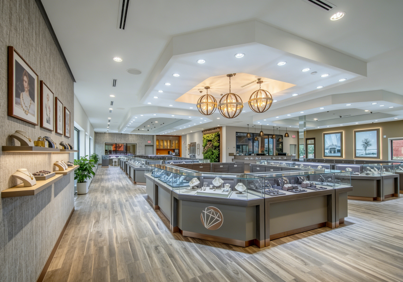 Modern Neutral-Tone Jewelry Display Cases