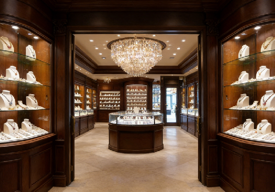 Traditional Dark Wood Jewelry Display Cases