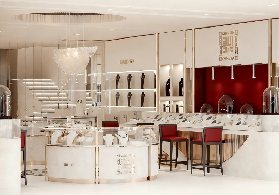 White & Light Gold Modern Elegant Light Luxury Jewelry Store