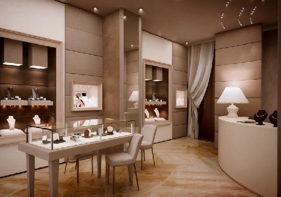 Taupe & Cream Cozy Elegant Light Luxury Jewelry Store