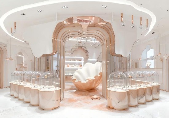 Rose Gold & Shell Art Dreamy Luxury Jewelry Store