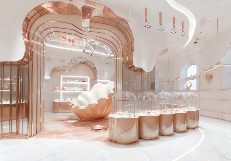 Rose Gold & Shell Art Dreamy Luxury Jewelry Store