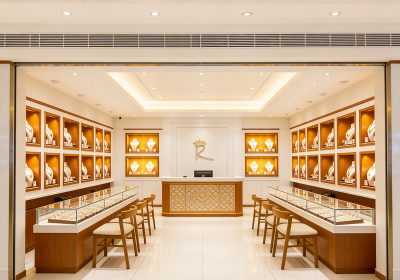 Warm Modern Custom Jewelry Display Cases