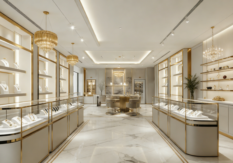 Opulent Modern Luxury Jewelry Store Design