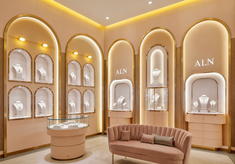 Art Deco Revival Luxury Jewelry Display Cases