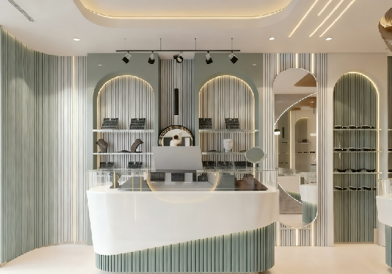 Sage Green & Cream Fresh Elegant Jewelry Store