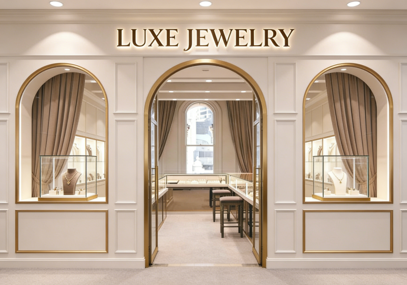 MyShine Classic Neutral Luxury Jewelry Showcase