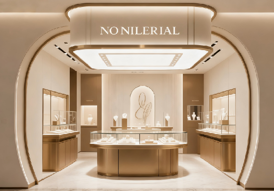 Warm Gold & Cream Minimalist Luxury Jewelry Store