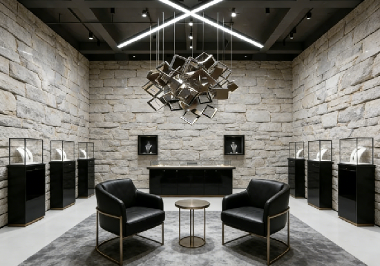 Modern Urban Luxury Jewelry Showcase