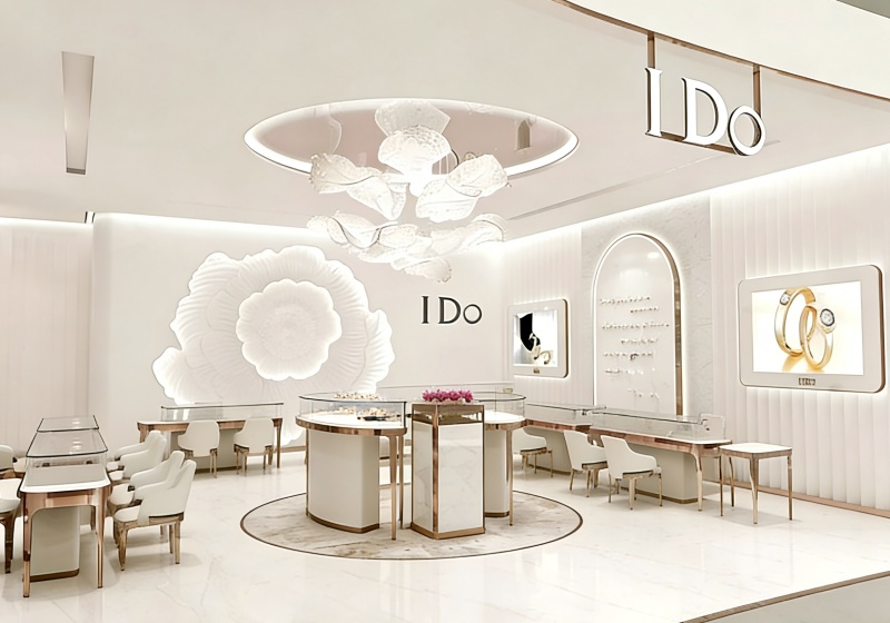 Blush White & Rose Gold Romantic Light Luxury Jewelry Store