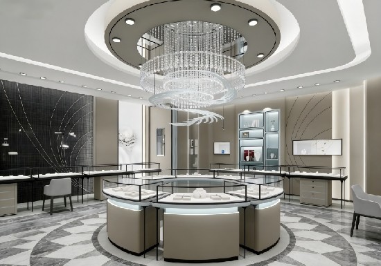 Light Beige & Charcoal Gray Modern Luxury Jewelry Store