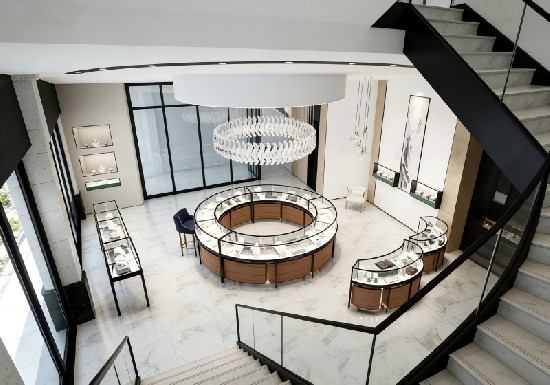 Light Oak & Pure White Modern Minimalist Luxury Jewelry Store