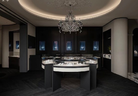 Matte Black & Cream Vintage Opulent Jewelry Store