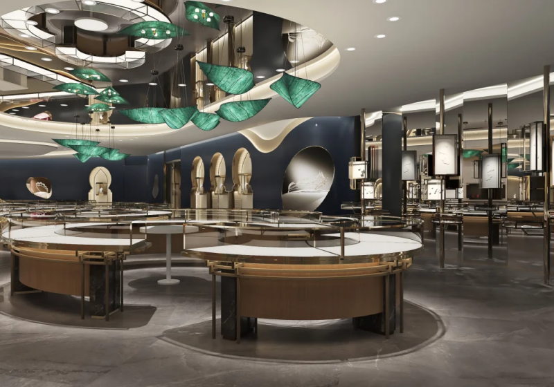 Oriental-Inspired Luxury Jewelry Display Design