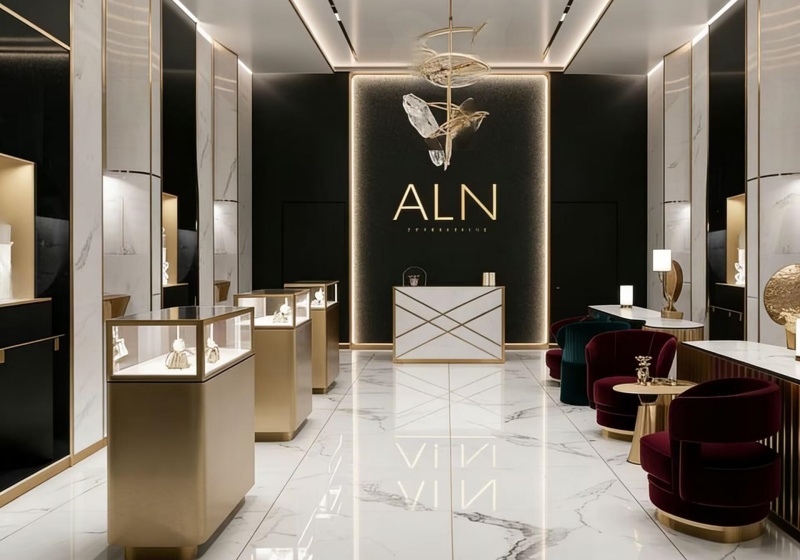 Luxury ALN High-End Jewelry Store Display Suite