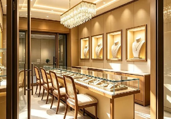 White silver color with nice color jewelry showcase