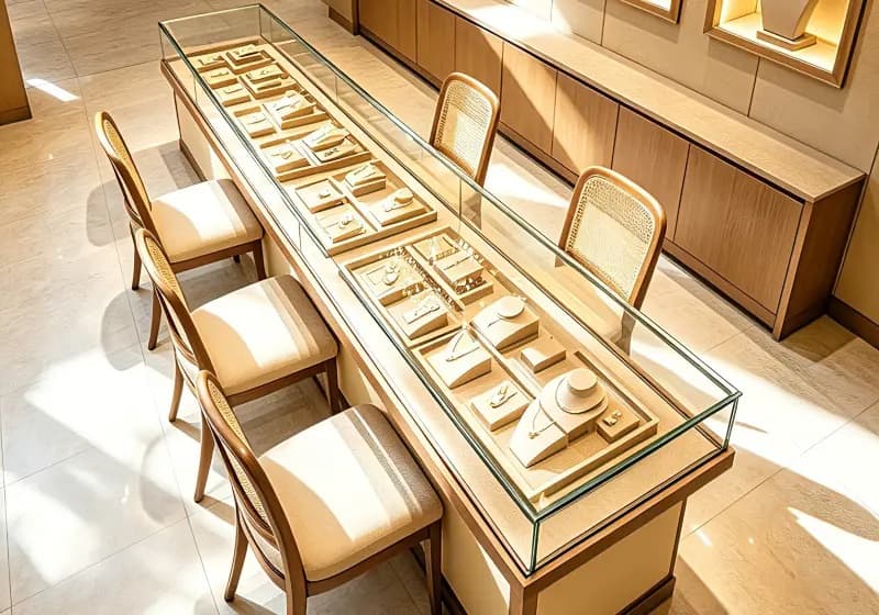 White silver color with nice color jewelry showcase