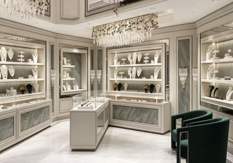Luxury Jewelry Display Cabinet for High-End Retail Showrooms