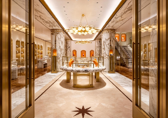 Luxury Marble & Polished Gold High-End Jewelry Boutique