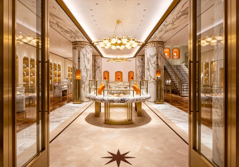 Luxury Marble & Polished Gold High-End Jewelry Boutique