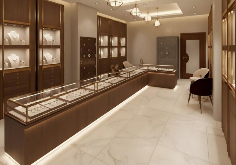 Warm Walnut Jewelry Boutique: Timeless Elegance Meets Modern Functionality