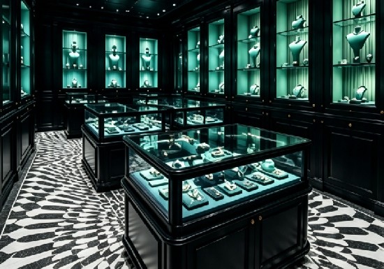 Black & Teal Jewelry Store Design