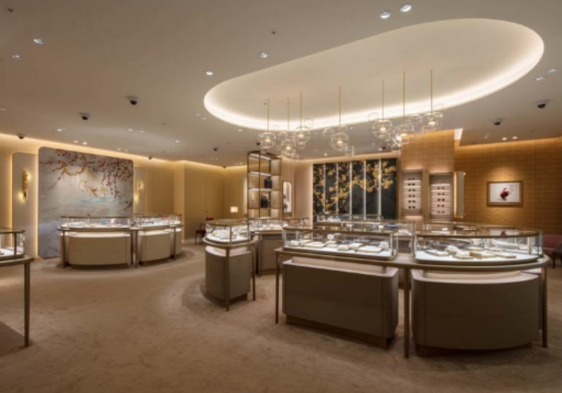 Luxury Curved Jewelry Display Cabinets | Premium Retail Solutions from Chinese Factory