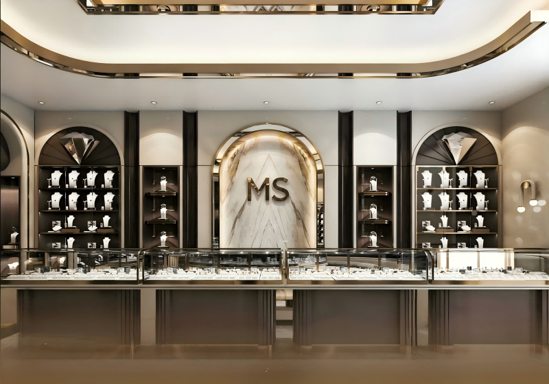 Premium MS Jewellery Display Counters | Custom Full-Service Jewelry Shop Interior Design