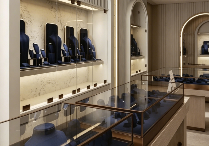 Modern Arched Luxury Jewelry Store Displays