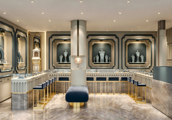 Neo-Classical Inspired Jewelry Boutique Interior Design & Display Solutions