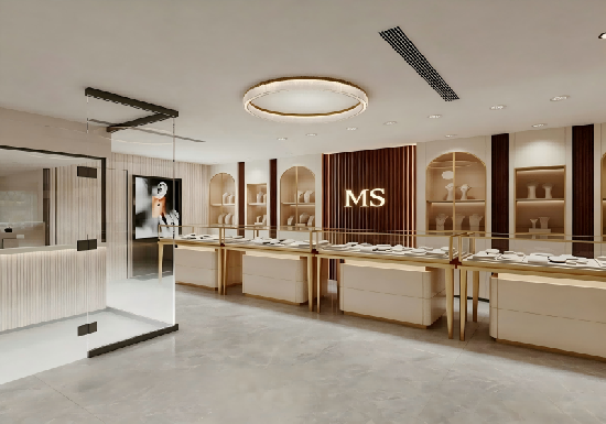 Cream Minimalist Luxury Jewelry Boutique Full Interior Solution