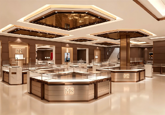 High-Capacity Modular Jewelry Boutique Design For Shopping Mall Flagship Stores