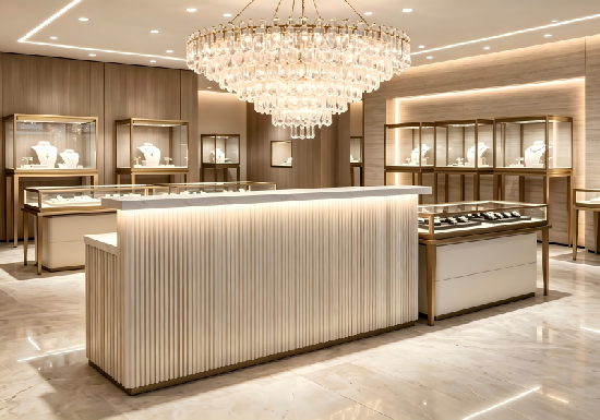 Modern Wood Luxury Jewelry Boutique Full Store Solution