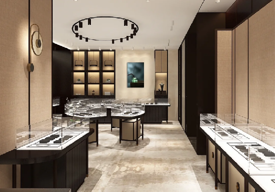 Oriental Zen Style Custom Jade & Fine Jewelry Display Cabinets