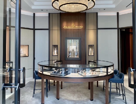 Walnut & Gold Luxury Watch Boutique Complete Display Fixture Solution