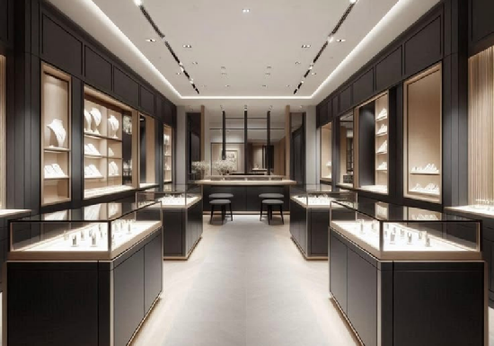 Dark Luxury Custom Jewelry Display Cabinets