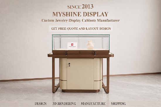 Durable Brown Display Counters With Locks For Jewelry Shop