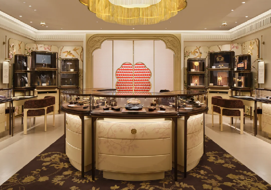 Custom High-End Gold Jewellery Showcase Factory Direct