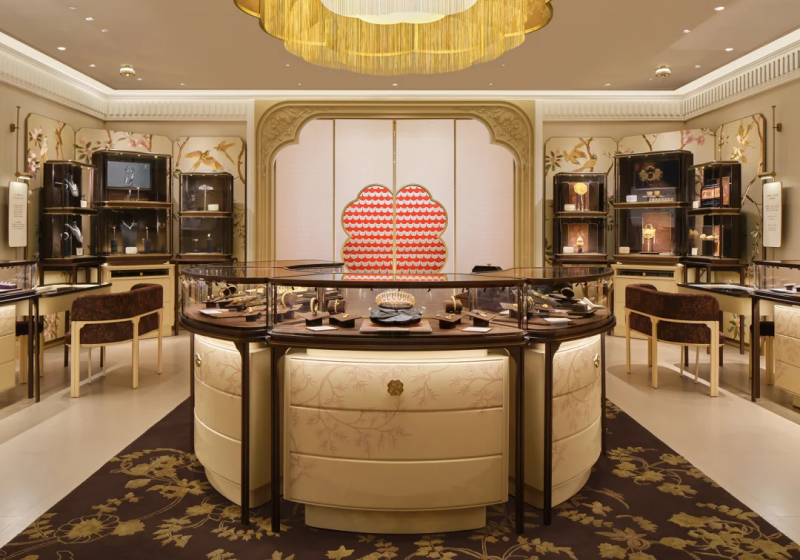 Custom High-End Gold Jewellery Showcase Factory Direct
