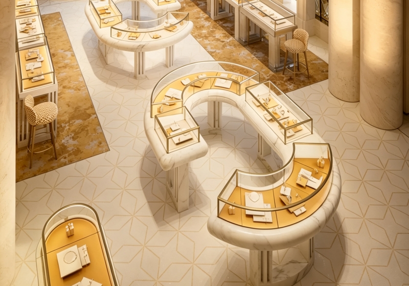 Luxury Marble Jewelry Display Cabinet