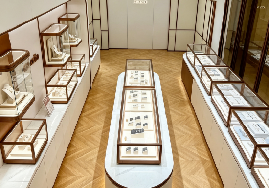 Modern Minimalist Wood & White Jewelry Boutique Complete Display Fixture System